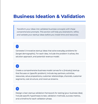 AI Start-up Toolkit: 100 Prompts to Launch, Grow & Scale Your Business